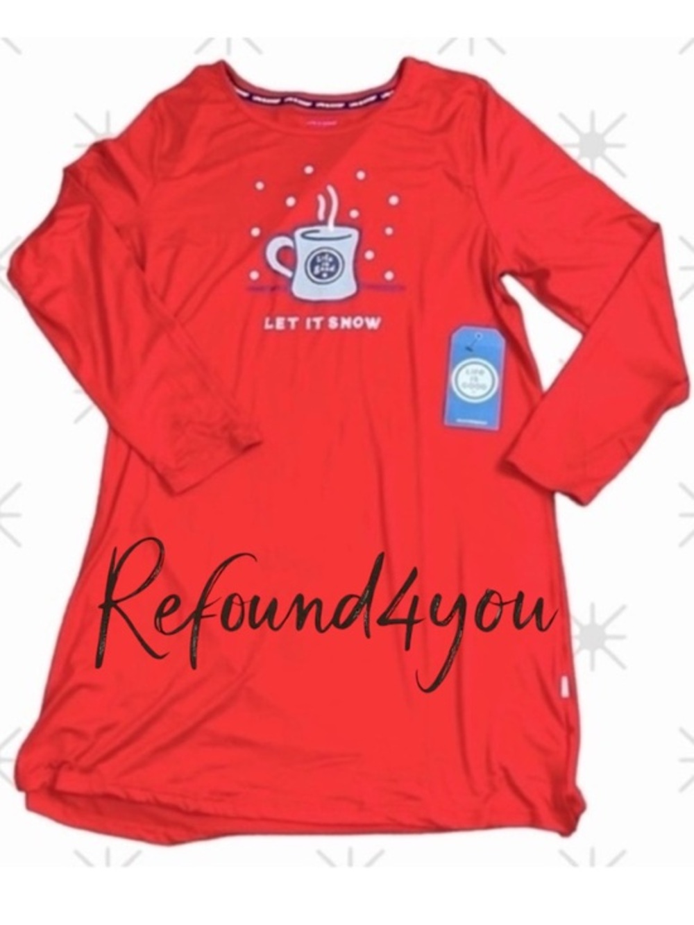 Life is Good - ‘Let it Snow’ sleepshirt. SZ: Medium.  NWT Firm!